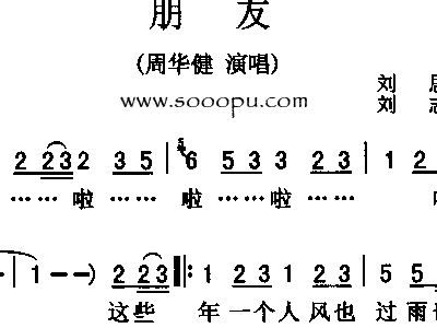 朋友 周华健 歌谱 简谱